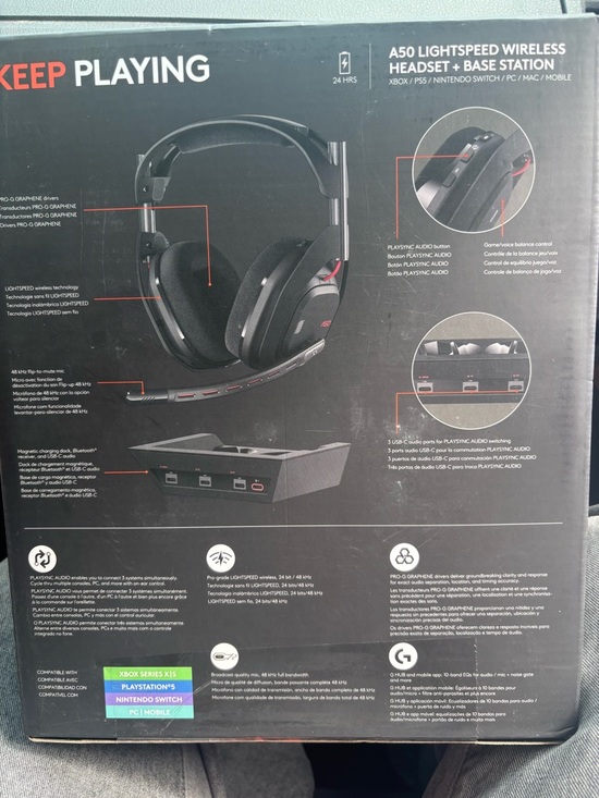 adidas Black and Red Over-Ear Wireless Headset - Picture 2 of 2